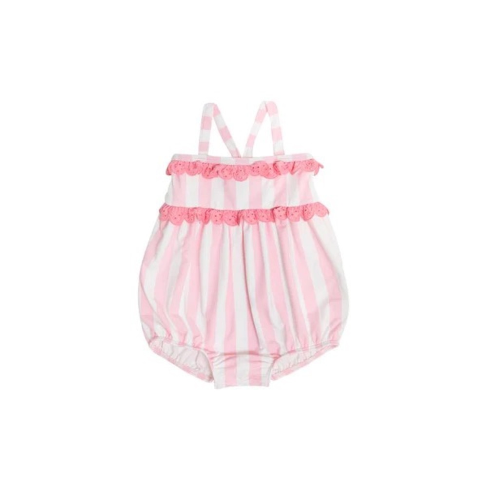 Beaufort Bonnet St. Bart’s Bubble Swimsuit in Cabana Stripe w/ Hamptons Hot Pink